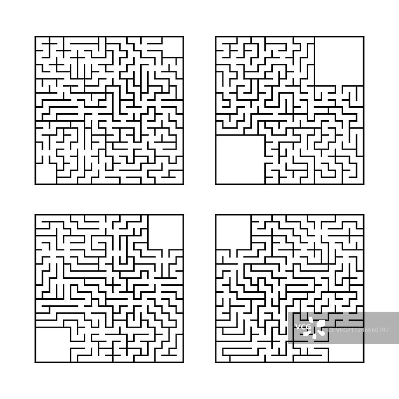 儿童方形迷宫游戏素材合集图片素材