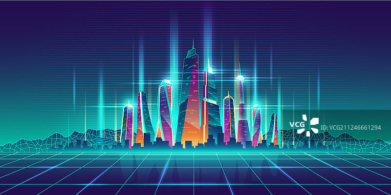 未来大都市虚拟模型卡通图片素材