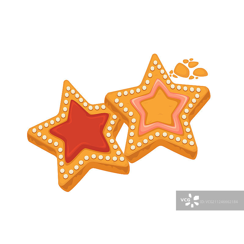 焦糖星形饼干，以糖为框架图片素材