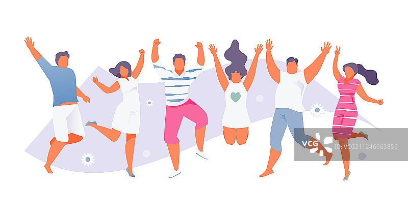 跳跃的夏日人群图片素材