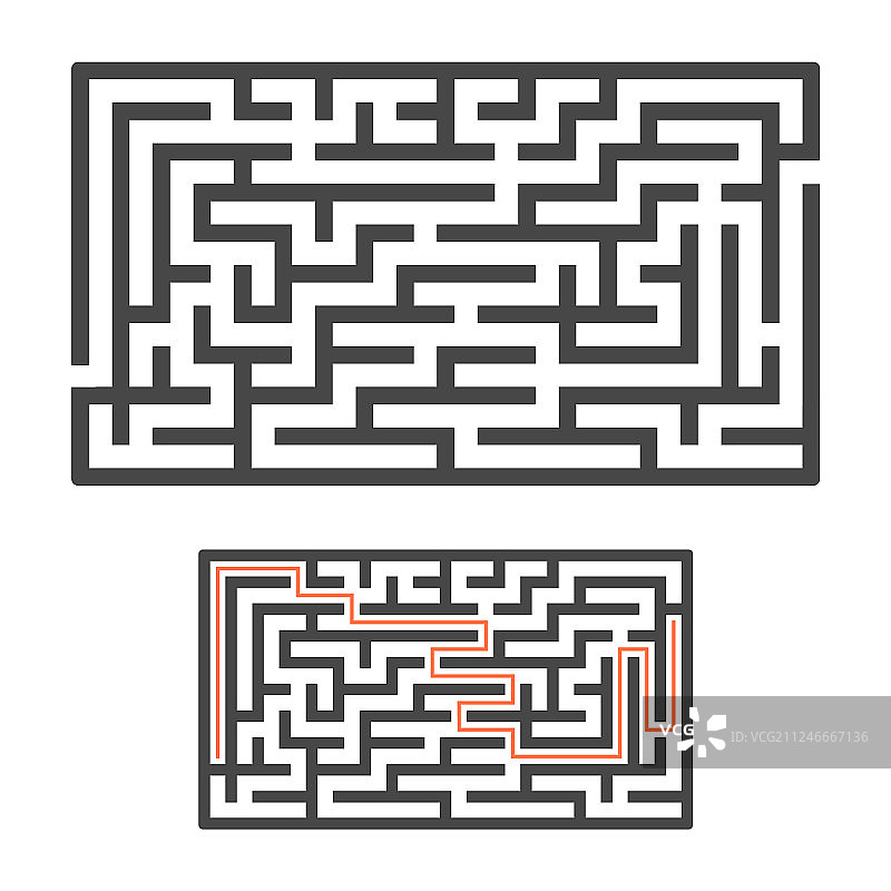 抽象矩形儿童迷宫游戏图片素材