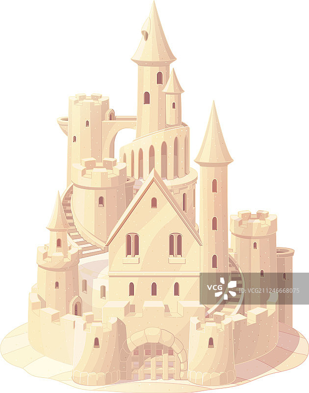 奇幻城堡沙滩沙堡图片素材