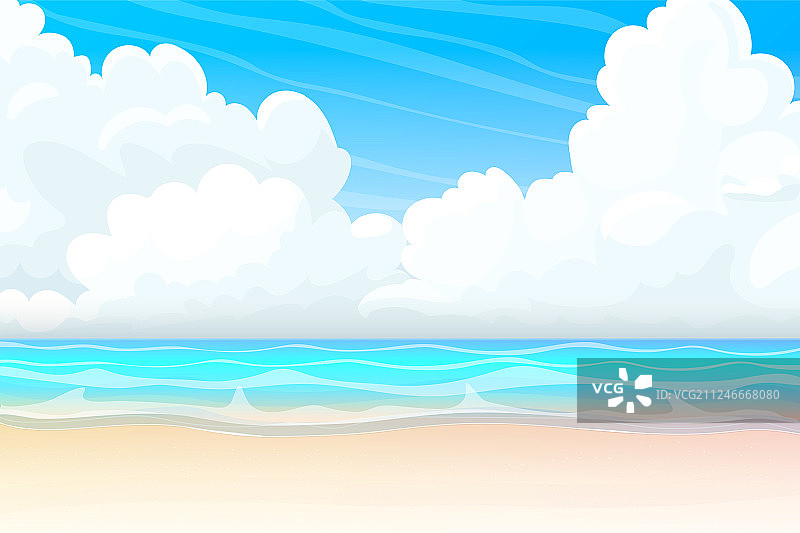 夏季卡通海景图片素材