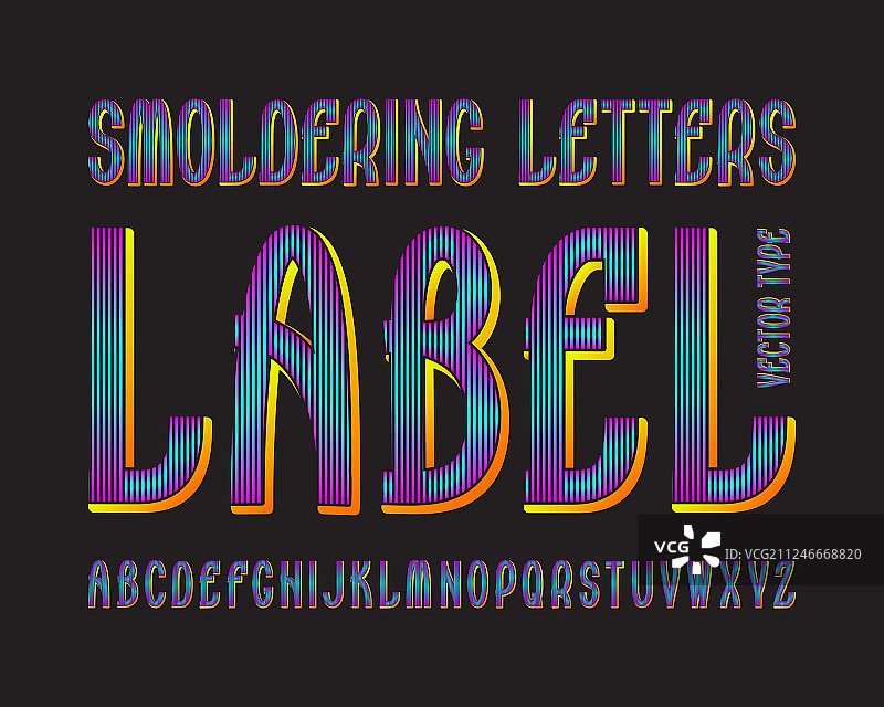 彩色火焰字母标签字体图片素材