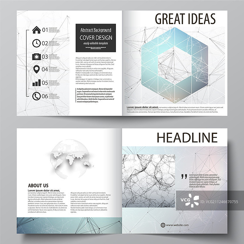 业务模板为方形双折设计图片素材