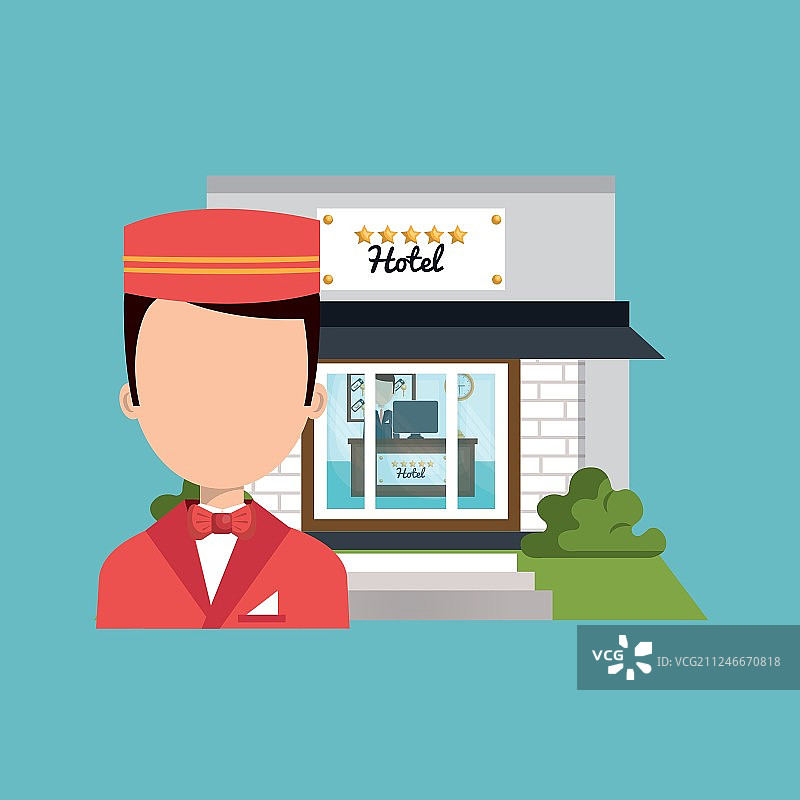 行李员服务酒店独立图标图片素材