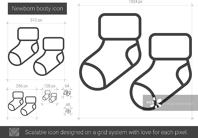 新生儿屁股线条图标图片素材