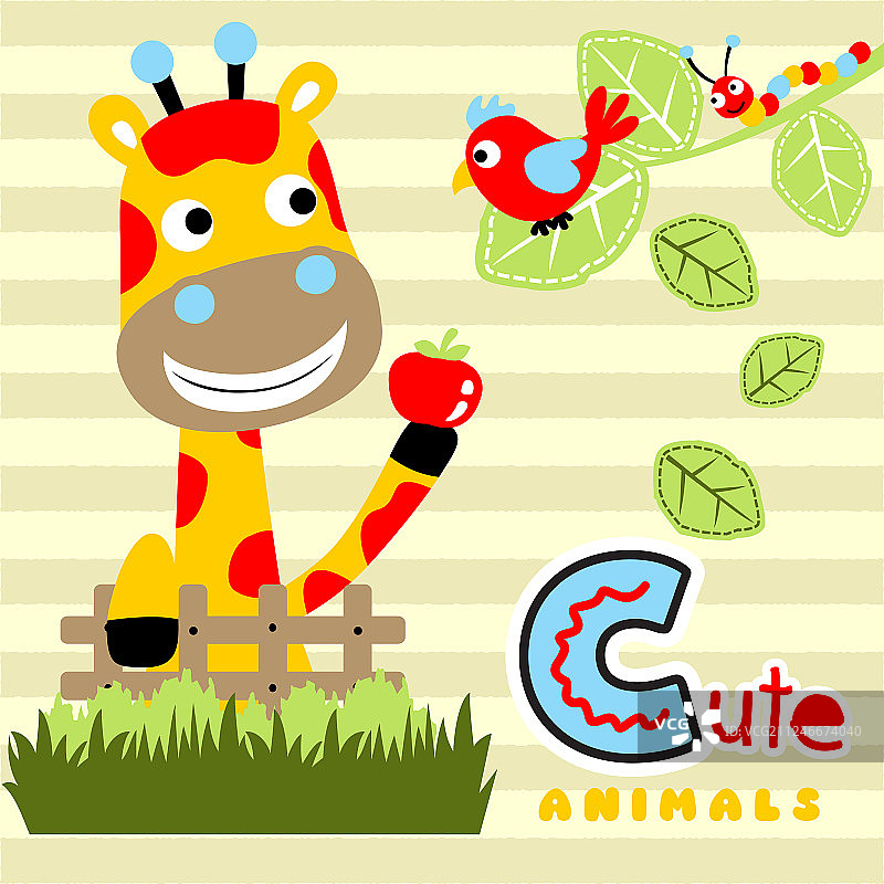 长颈鹿卡通与小伙伴们图片素材