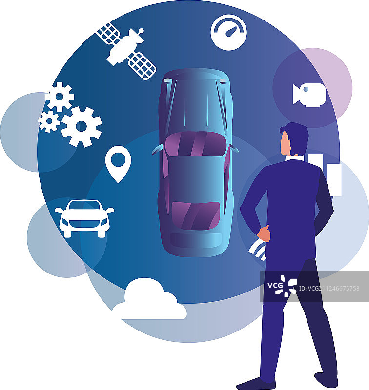 自动驾驶智能汽车图标图片素材