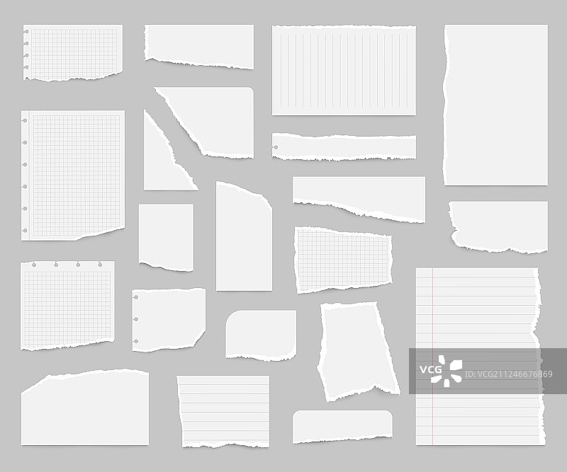 逼真精致的3D纸屑套装图片素材