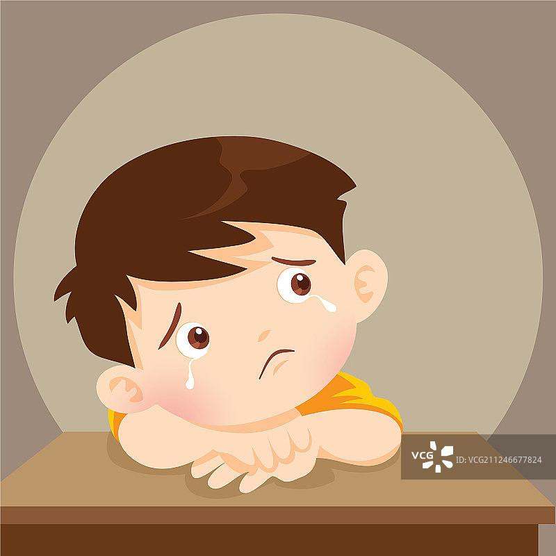 悲伤的男孩需要安慰图片素材