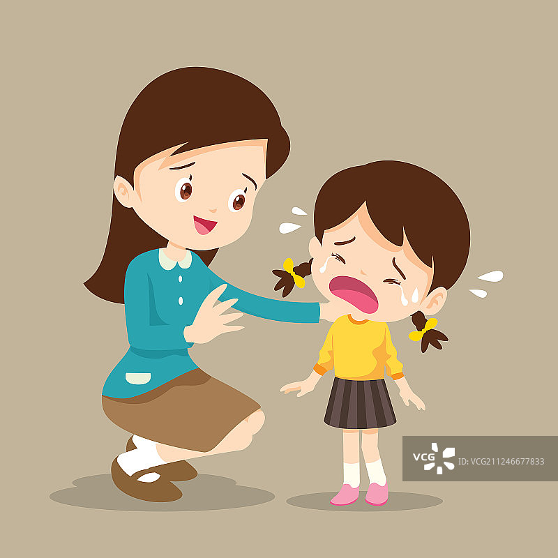 老师安慰哭泣的男孩图片素材