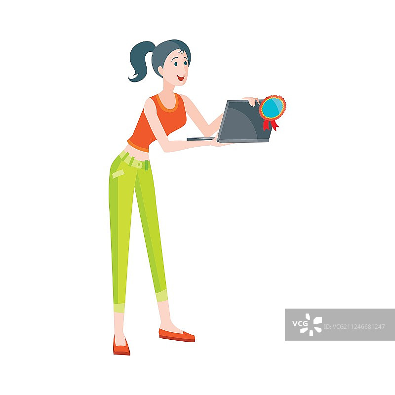 女人以折扣价购买笔记本图片素材