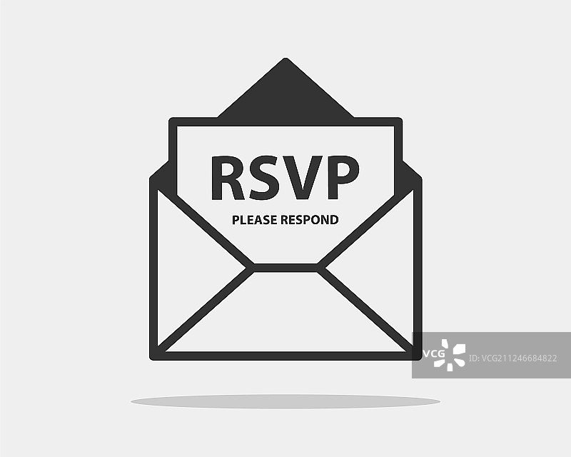 请回复信封中的RSVP图标图片素材