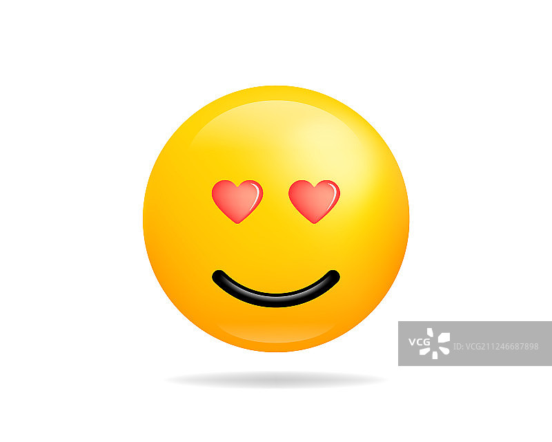 带爱心的笑脸表情符号图片素材