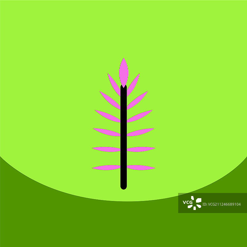 平面图标设计收集树叶的树图片素材