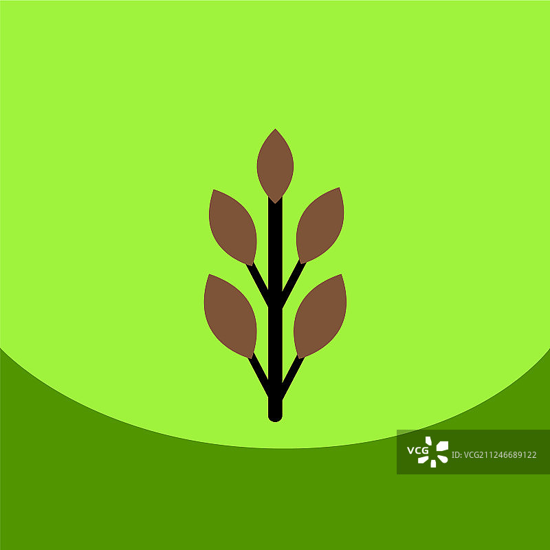 平面图标设计收集树叶的树图片素材