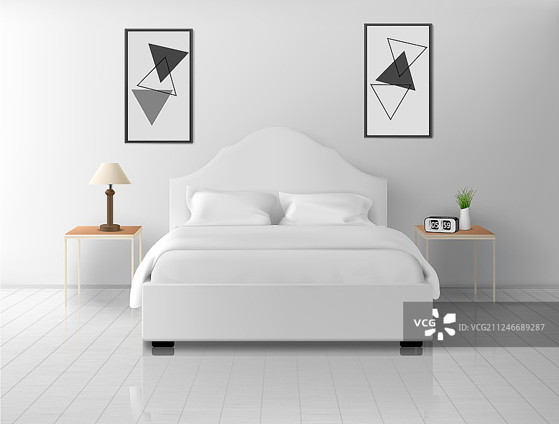 卧室内部家居或酒店空公寓图片素材