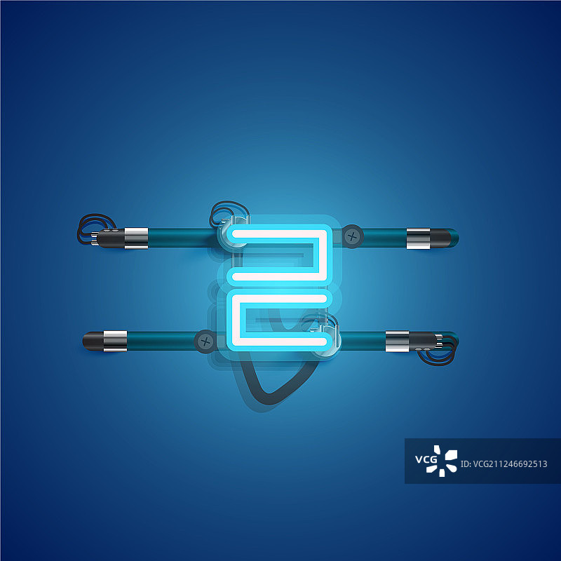 带有电线和控制台的现实霓虹角色图片素材