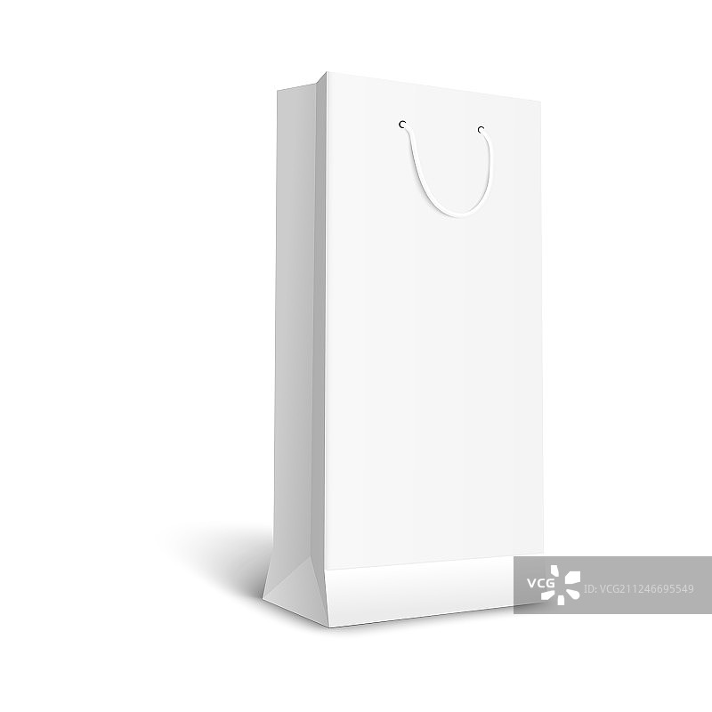 空白白色纸质礼品袋模型3D图片素材
