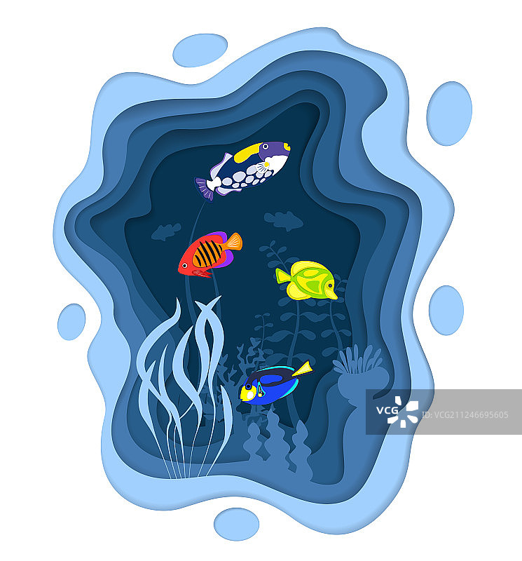 水下世界珊瑚礁鱼类设计图片素材