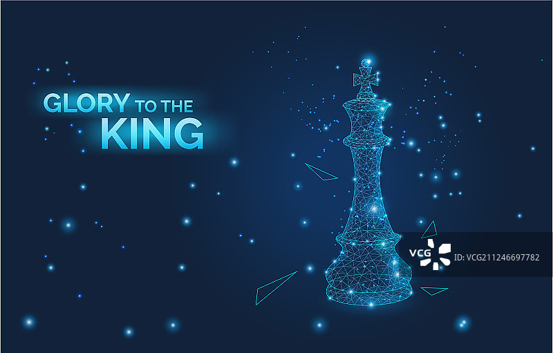 王者荣耀标志和低多边形国际象棋国王图片素材