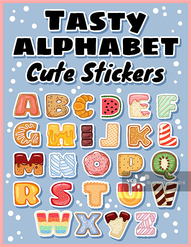 美味的字母贴纸甜点图片素材