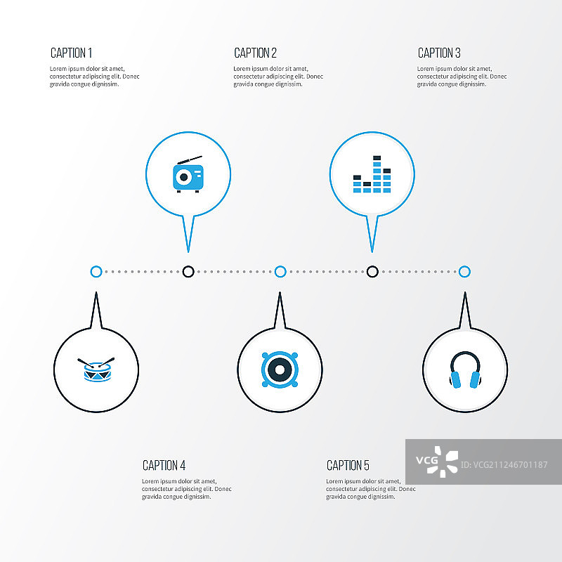 音频音箱彩色图标集图片素材