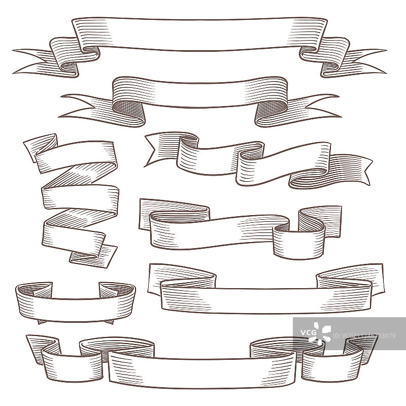 复古手绘banner草图图片素材