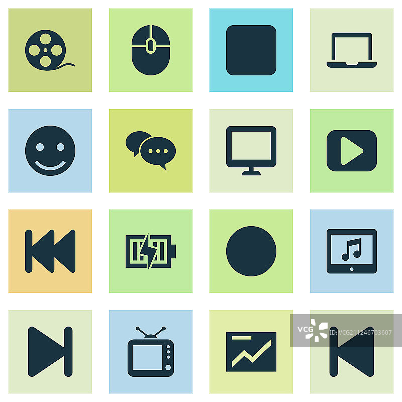 能量屏幕多媒体图标合集图片素材