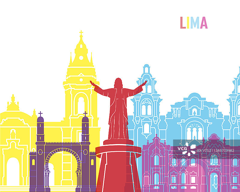 利马波普艺术天际线图片素材