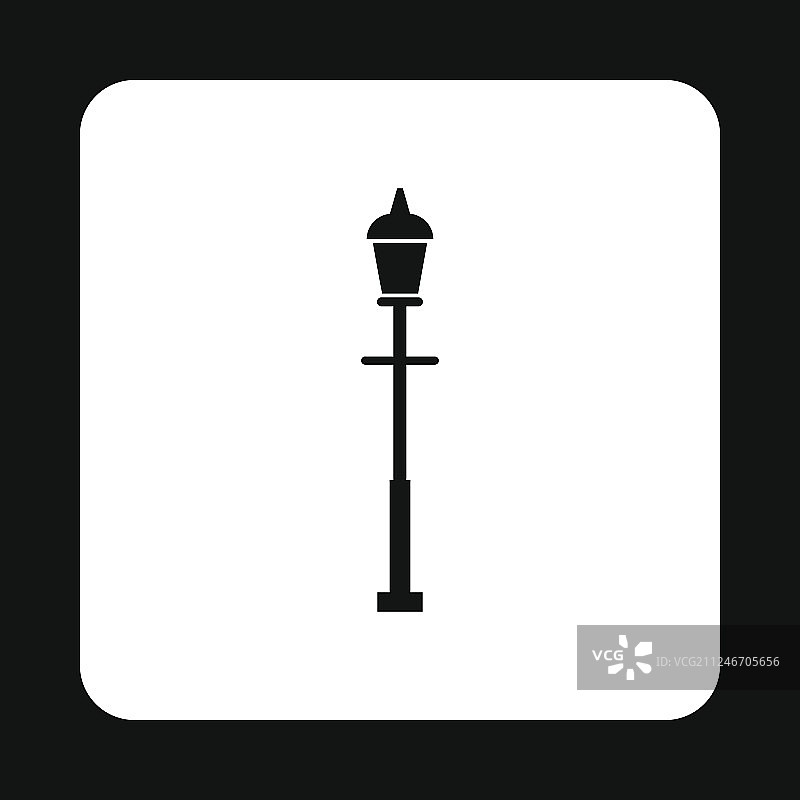 复古街灯图标简约风格图片素材