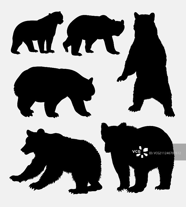 野生动物熊剪影图片素材