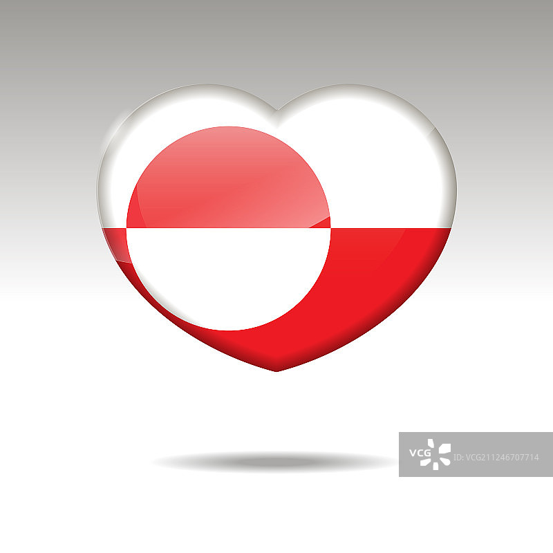 爱心格陵兰符号旗帜图标图片素材