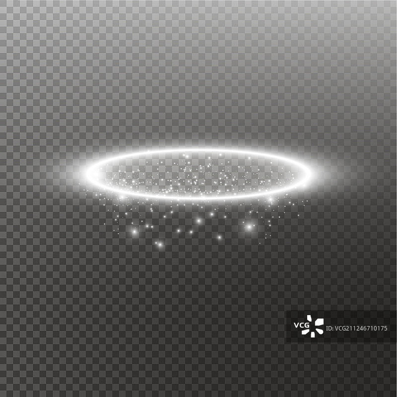 黑色背景上的白色光环天使光圈图片素材