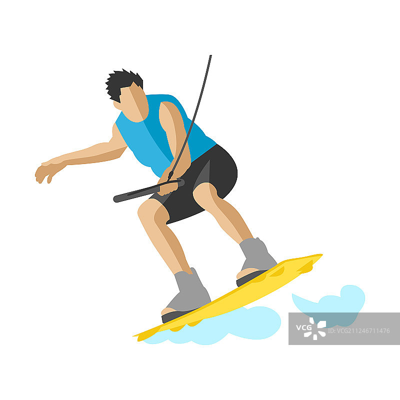 男人在水上滑板运动，享受夏日乐趣图片素材