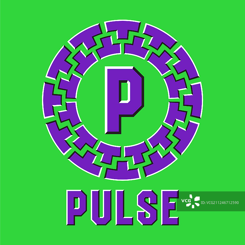 圆形移动框架中的视错觉脉冲标志图片素材