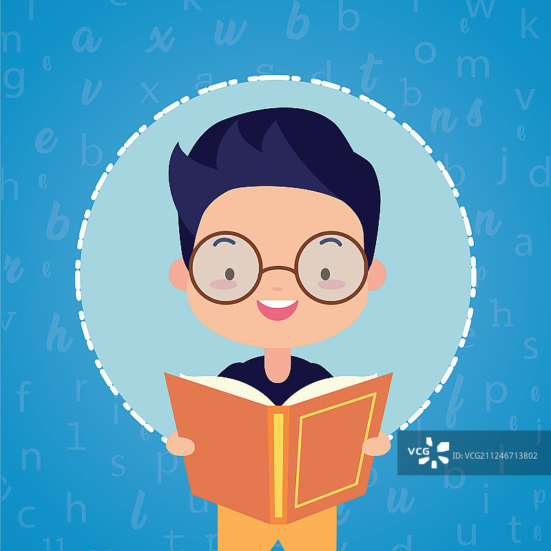 世界读书日男孩图片素材