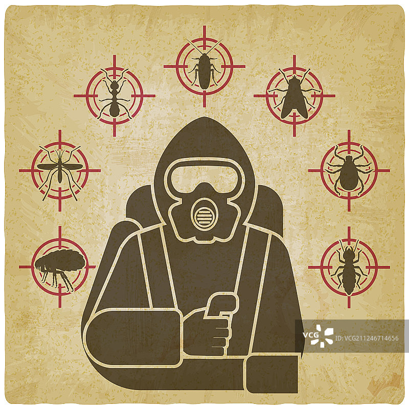 穿防护服的害虫防治人员图片素材