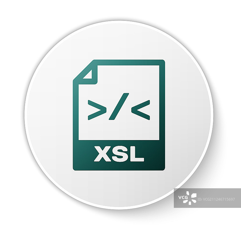 绿色XSL文件文档图标下载按钮图片素材