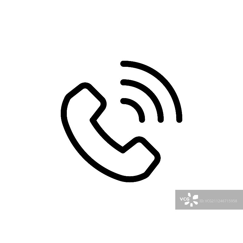 扁平线条电话图标符号标志图片素材