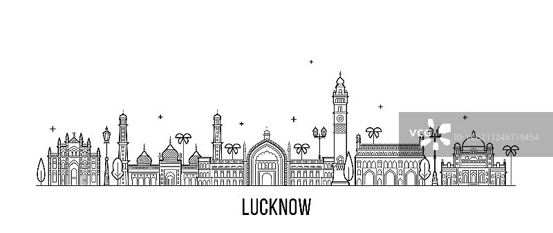 印度北方邦勒克瑙城市天际线图片素材