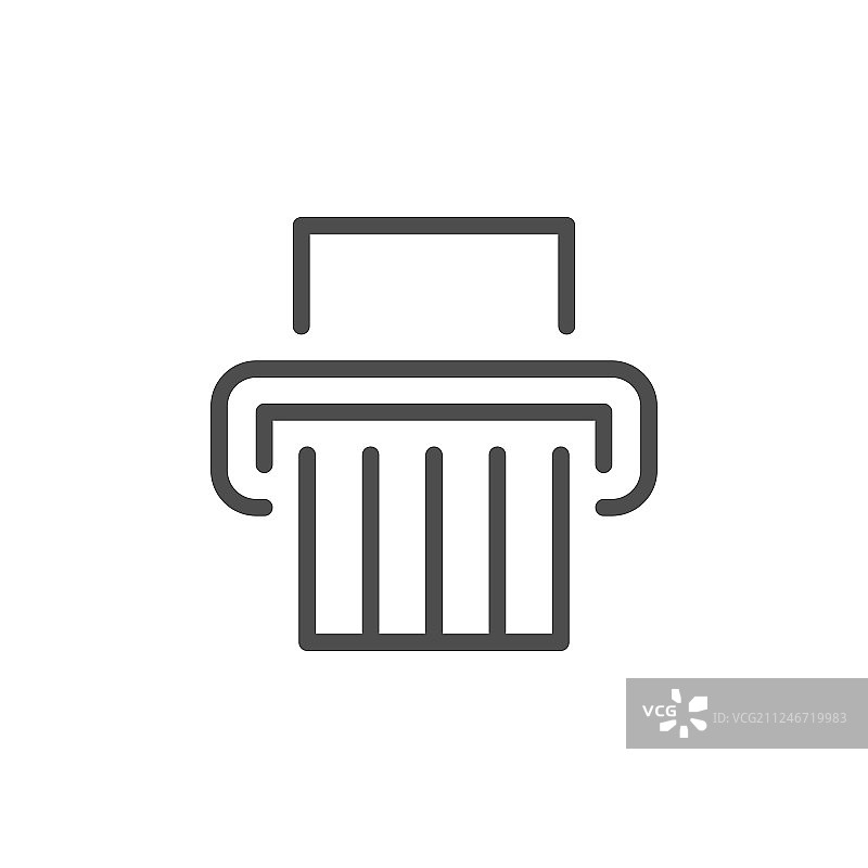 碎纸机线条图标图片素材