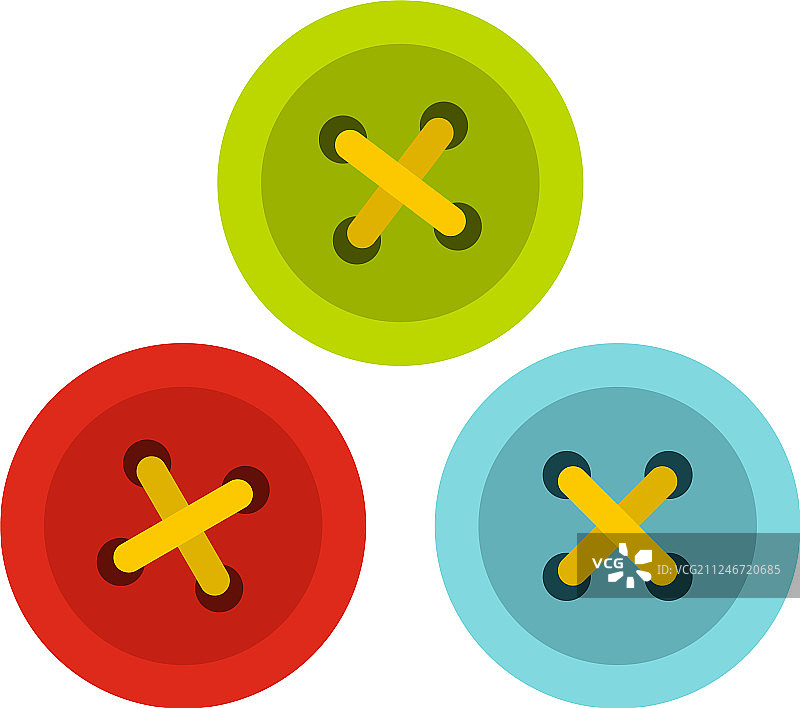 缝纫纽扣扁平风格图标图片素材