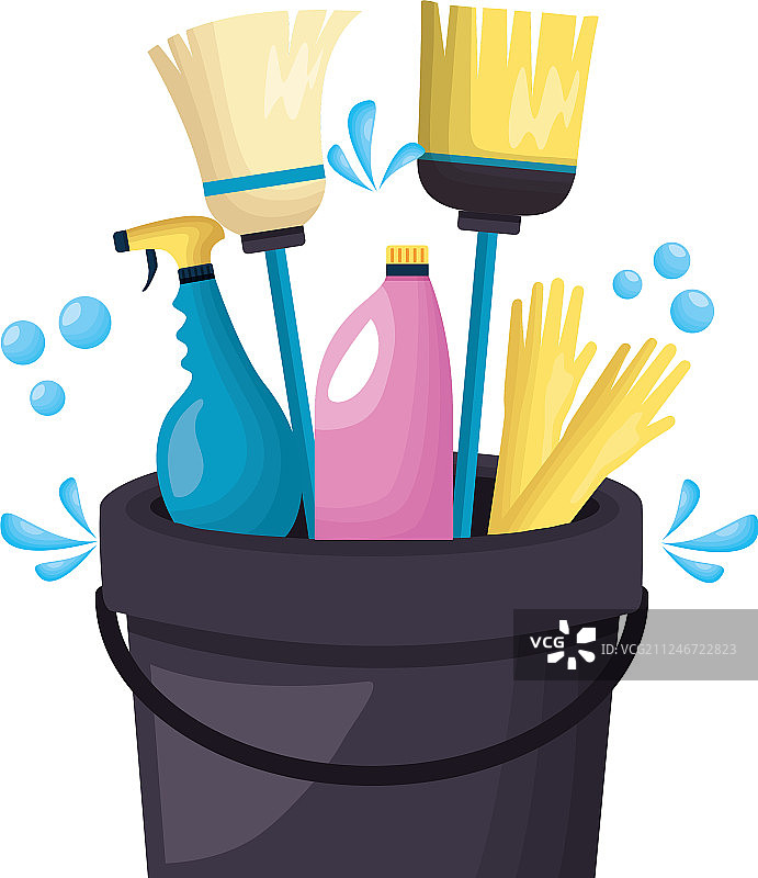 春季大扫除的工具图片素材