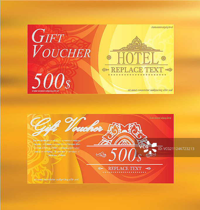 泰式双卡图案礼品券图片素材