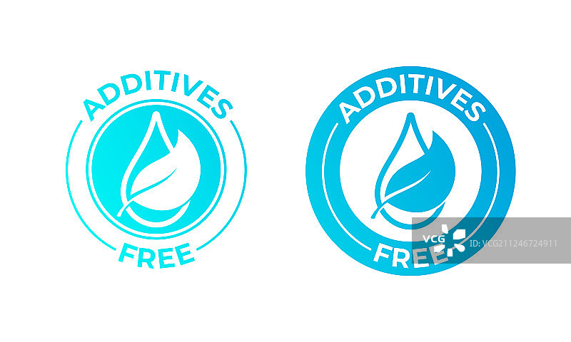 无添加剂的叶子和水滴图标：天然食品图片素材