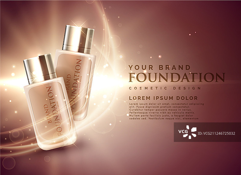 精彩化妆品粉底产品广告3D概念图片素材