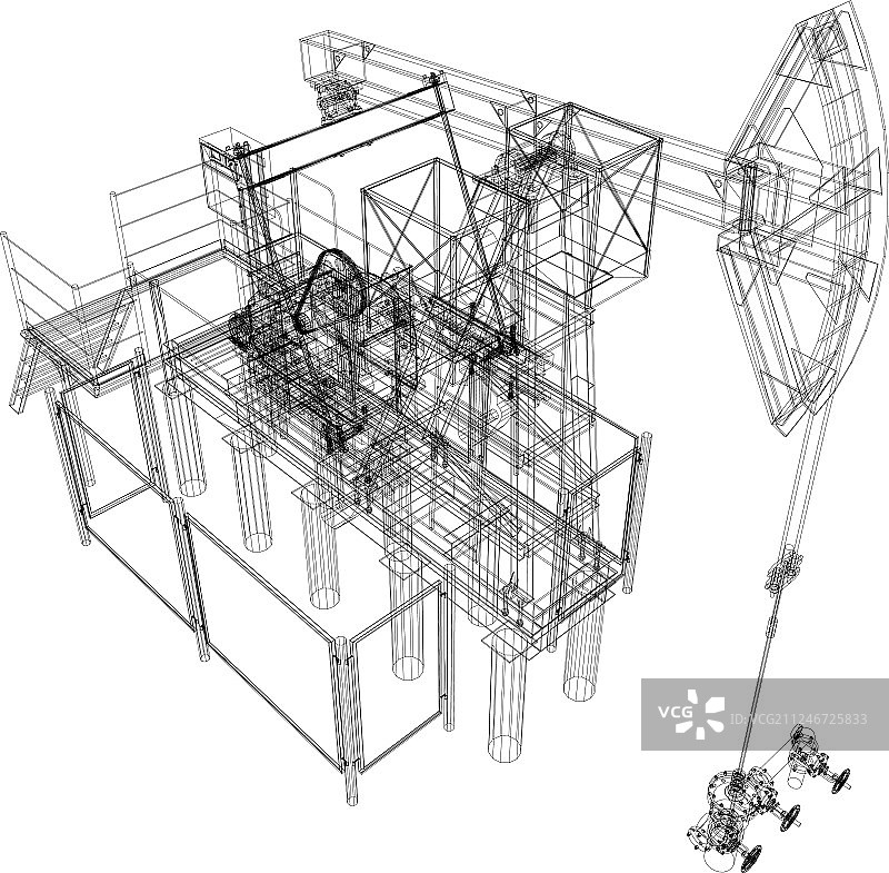 3D抽油机渲染图图片素材
