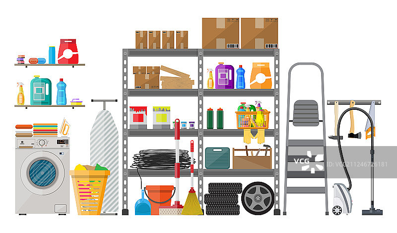 现代储藏室内部图片素材